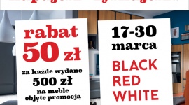 Im więcej kupujesz, tym więcej zyskujesz LIFESTYLE, Dom - Na drugą połowę marca firma Black Red White przygotowała dla swoich klientów specjalne okazje. W promocji „Kupujesz – zyskujesz” za każde wydane 500 zł na meble klienci otrzymują 50 zł rabatu. Natomiast na zakupie dodatków można zaoszczędzić 10%.