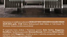 Ekskluzywny Wieczór ze światowymi markami w Galerii Heban LIFESTYLE, Dom - Już wkrótce w Galerii Heban odbędzie się niezapomniany Ekskluzywny Wieczór.