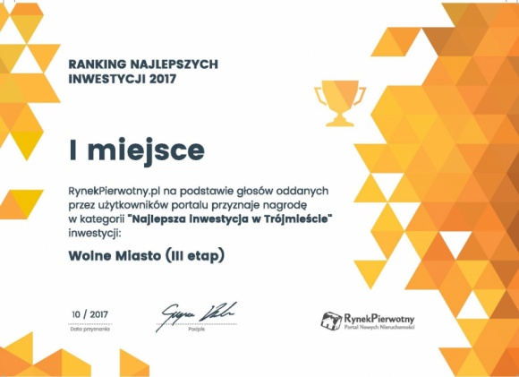 Wolne Miasto – Najlepszą Inwestycją Mieszkaniową 2017