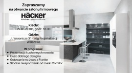 Häcker otwiera pierwszy salon w Warszawie! LIFESTYLE, Dom - Producent zabudowy kuchennej Häcker otwiera swój pierwszy polski salon w Warszawie. Wydarzenie odbędzie się 29 maja, o godzinie 18.00 na ul. Woronicza 31. W programie nie zabraknie nowinek ze świata designu, pokazów gotowania oraz niespodzianek dla gości.