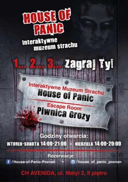 Interaktywne Muzeum Strachu (House of Panic) i Escape Room w Avenidzie Poznań