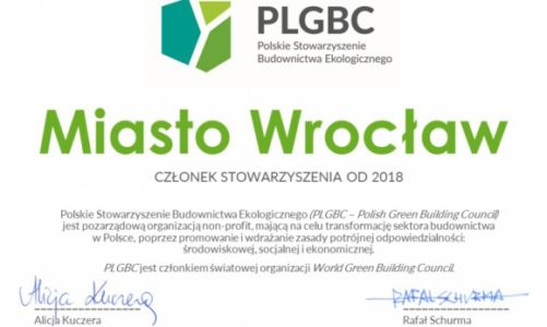 Miasto Wrocław, pierwszy samorząd Członkiem PLGBC