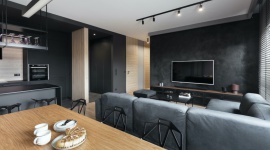 Pencil black apartament LIFESTYLE, Dom - Czerń we wnętrzach z reguły jest tylko dodatkiem. Jako główny kolor może wydawać się trochę ryzykownym zabiegiem. Ale ten elegancki apartament w centrum Bydgoszczy udowadnia, że umiejętnie zastosowana i wzbogacona o ciepłe akcenty nadaje tylko wnętrzu wyjątkowej wyrazistości.